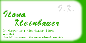 ilona kleinbauer business card